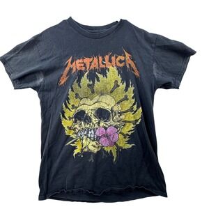 Metallica Band Tee Mens Medium Black Fair Skull *FLAW* Graphic Short Sleeve